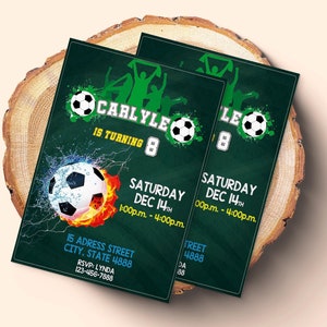 Kick Off the Fun: Fußball-Geburtstags-Party Einladung, druckbare Fußball-Einladung, Jungen-Geburtstagsfeier, Sport-Party-Einladung, Sport einladen