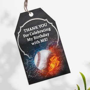Etiquetas de Favores Temáticas de Beisebol Divertidas - Perfeitas para Festas Esportivas! Cartões de Agradecimento de Beisebol Encantadores para Fãs de Esportes, Etiqueta de Etiqueta de Festa Esportiva