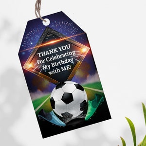 サッカー誕生日タグ、サッカーサンクスカード、サッカー招待状、サッカー誕生日パーティー、サッカー招待状、サッカーパーティー、プレイパーティー、サッカーデコレーション