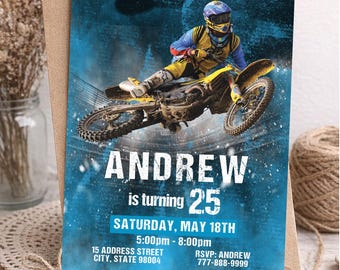 Motocross Birthday Invitation: Dirt Bike Party Invite (Digital Download)