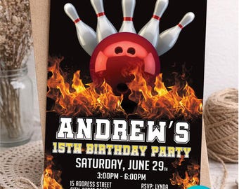 Bowling Birthday Invitation: Strike Up Some Fun Party Invite (Digital File)