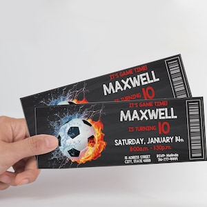 Soccer Ticket Invitation: Game Time Birthday Party (Digital File)