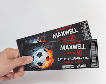 Soccer Ticket Invitation: Game Time Birthday Party (Digital File)