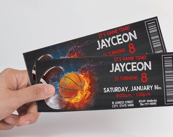 Sports Ticket Birthday Invitation: All-Star Theme (Digital Download)