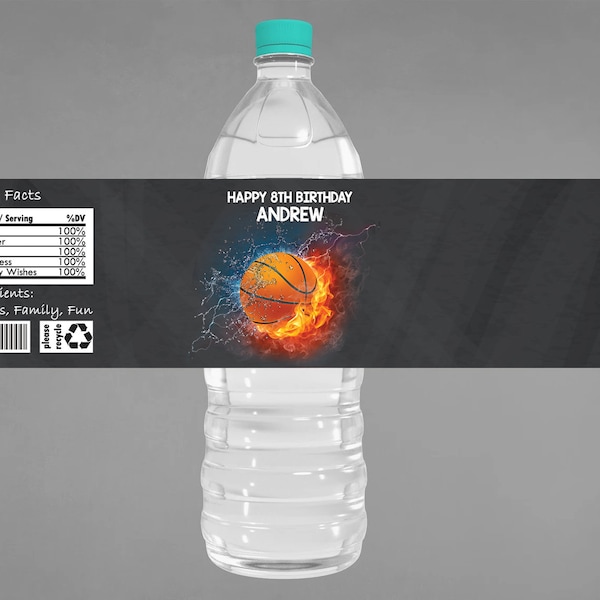 Basketball Water Bottle - Etsy
