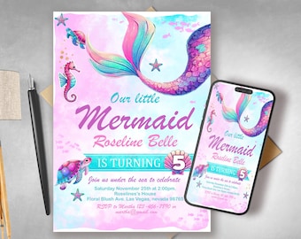 Mermaid Birthday Invitation: Under the Sea Party (Digital Invitation)