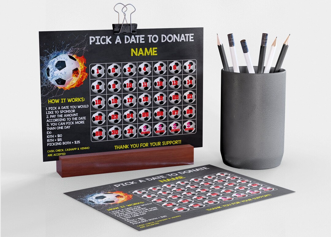 Soccer Calendar Fundraiser, Corjl Editable Soccer Donate Printable, Soccer  Fundraiser Template, Sport Calendar, Football Party, Soccer - Etsy
