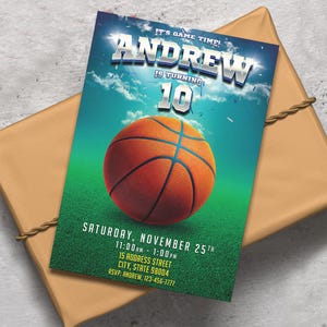 Basketball Birthday Invitation, Basketball Printable Invitation, Sports Party, Slam Dunk Party Invite, Sports Invitation