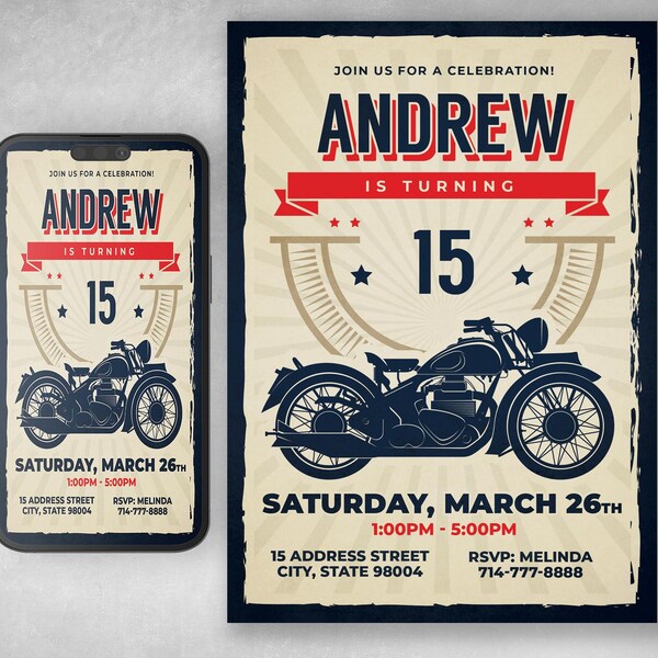 Motorcycle Birthday - Etsy