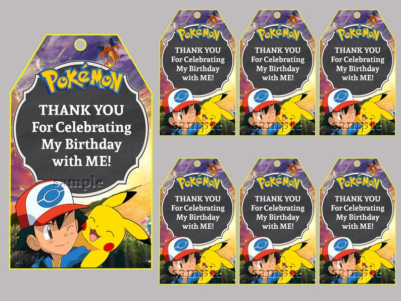 Pokemon Pikachu Thank You Card Pokemon Pikachu Thank You Etsy