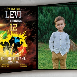 Paintball Birthday Invitation with photo, Paintball Party, Paintball Birthday, Paintball Invite, Paintball Invitation, Teen boys party,