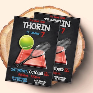 Invitation de partie de tennis modifiable | Modèle Tennis Canva | Invitation anniversaire tennis | Soirée Match Point | Tennis imprimable en téléchargement numérique
