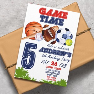 Sports Birthday Printable Invitation, Sports Invitation, Sport Birthday Party, Sport Theme flyer, All Star Party, ALL STAR SPORTS Invitation