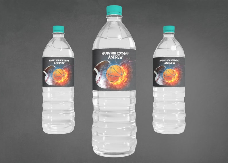 Sport Party Drink Labels Printable Sports Water Bottle Etsy