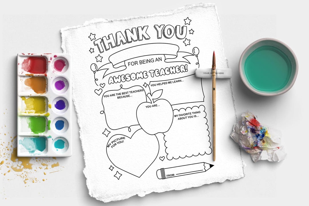 Teacher Appreciation Card, Editable Thank You Card for Teacher, Instant ...