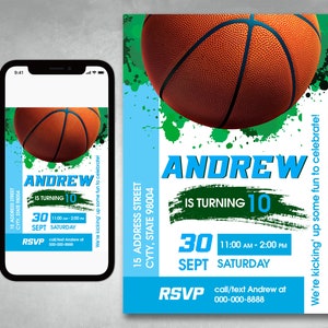 Basketball Birthday Invitation: Sports Theme Party (Digital Download)