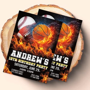 Sports Birthday Printable Invitation, Sports Invitation, Sports Birthday Party, Sports Party, All Star Sport, ALL STAR SPORTS Invitation