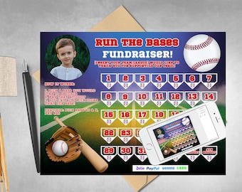 Baseball Fundraiser Calendar: Customizable Team Template, Digital file