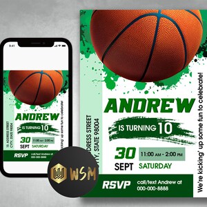 Basketball Birthday Invitation: Sports Party Theme (Digital Download)