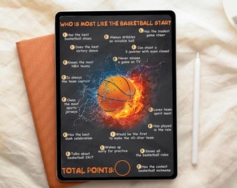 Juego de baloncesto para cumpleaños: ¿Quién se parece más? (Descarga instantánea)
