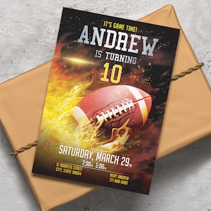 Football Birthday Invitation, Editable Touchdown Party Invite, Sports Invitation, Boys Sports Birthday Invitation, Printable Football Invite