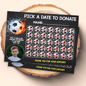 Soccer Calendar Fundraiser: Pick a Date to Donate Printable (PDF)