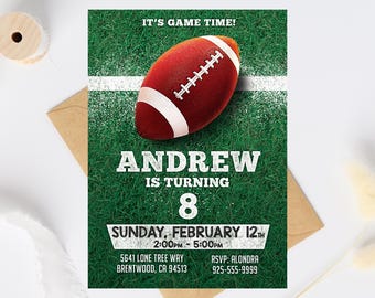 Football Birthday Invitation: Game Time Party Invite (Digital Download)