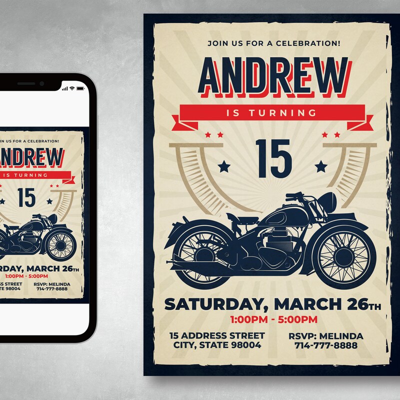 Motorcycle Birthday - Etsy