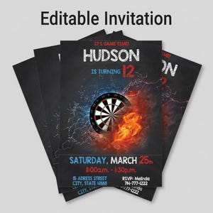 Dart Board Birthday Party Invitation | Game Night Invite (Digital Download)