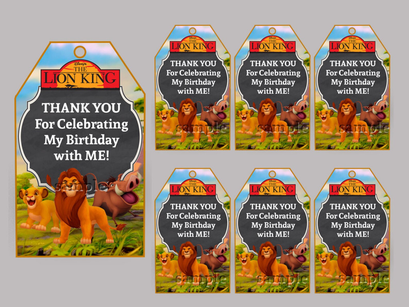 Lion King THANK YOU CARD Lion King Birthday Thank Card Lion Etsy