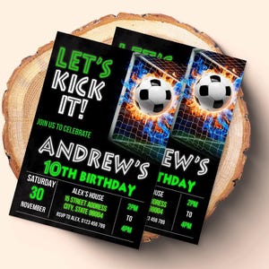 Soccer Birthday Invitation, Soccer Printable Template, Printable Football Invitation, Soccer Flyer, Soccer Party, Sport Birthday Invitation