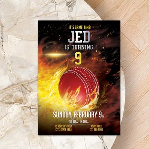 Cricket Birthday Invitation: Sports Theme Party Invite (Digital Download)