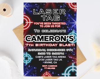 20 Inviti Per Festa Neon Glow 'Let's Play' - Formato 10,2x15,2 Cm Con Buste