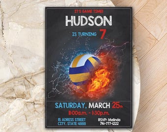 Volleyball Birthday Invitation: Editable Sports Party Invite (Digital Download)