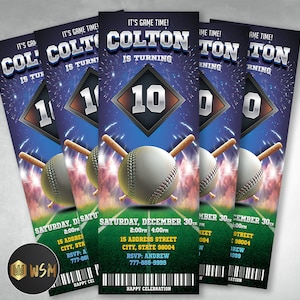 Baseball Ticket Einladung, Baseball Geburtstagskarte einladen, Baseball Einladung zum Ausdrucken, Baseball Flyer, Baseball Party Design