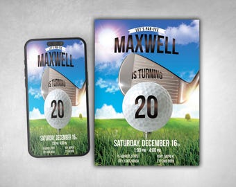 Editable Golf Party Invitation: Birthday, Tournament, Retirement (Digital Template)