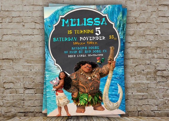 Moana Einladung Moana Geburtstag Moana Einladen Moana Etsy