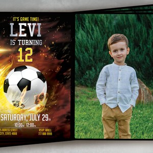 Soccer Birthday Invitation with Photo (Digital Download)