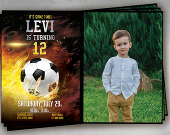 Soccer Birthday Invitation with Photo (Digital Download)