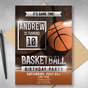 Basketball Printable Invitation, Basketball Party Invitation, Basketball Theme, Basketball, Allstar Invitation, Basketball Theme Invitation