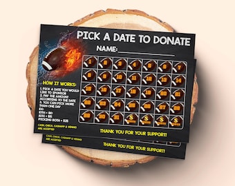 Editable Football Fundraiser Calendar Template: Team Booster Club (Digital Download)