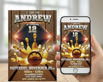 Kids Bowling Birthday Invitation: Strike Up Some Fun (Digital Invite)