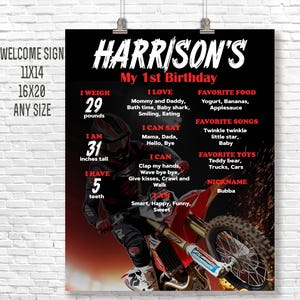 Motorcycle Birthday Milestone Poster: Motocross Theme (Digital Download)
