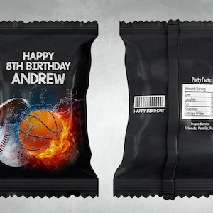 Sportchip Tasche, Fußball Party Chips Tasche, Baseball Strike Chips Tasche, Printable Sport Chips Tasche, Basketball Chips Taschen, Sport Chips Geburtstag