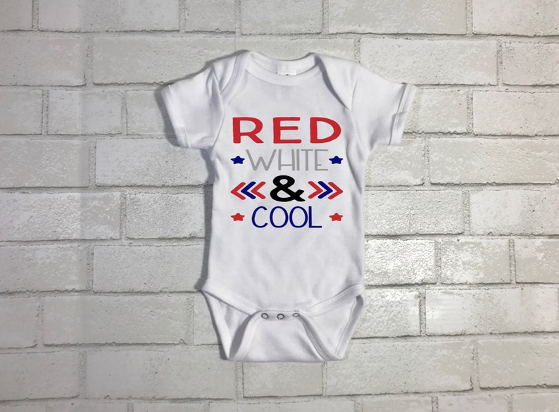 Red White and Cool 4th of July One Piece Bodysuit4th of July BodysuitUSA One PieceUSA Bodysuit4th of July One PieceFourth of July Baby