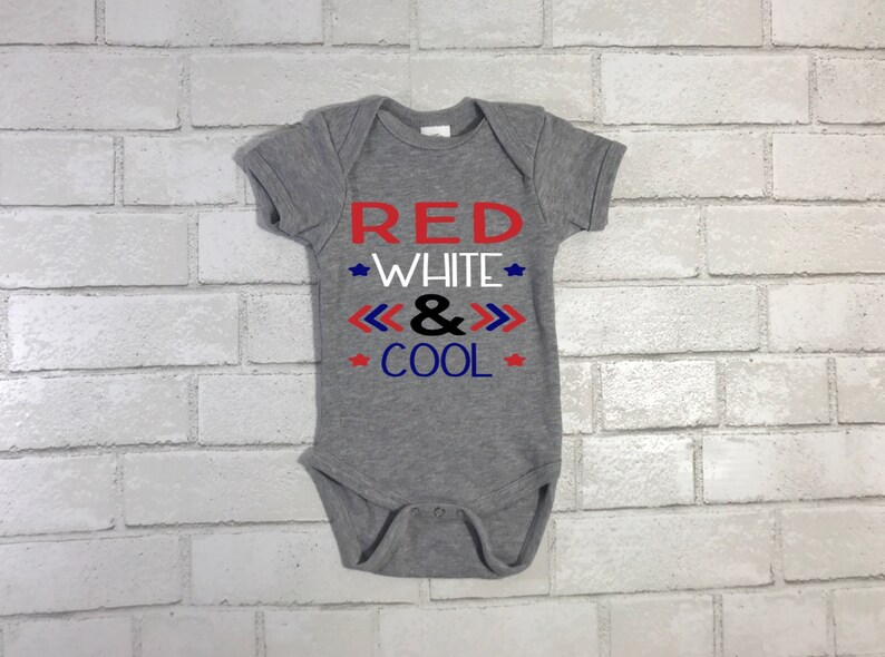 Red White and Cool 4th of July One Piece Bodysuit4th of July BodysuitUSA One PieceUSA Bodysuit4th of July One PieceFourth of July Baby