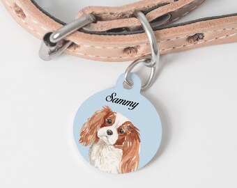 King Charles Cavalier Metal Stamped Medium Dog Spoiled Cav Small Dog Tag Steel Tag Light Weight tag Pet Tag Spoiled