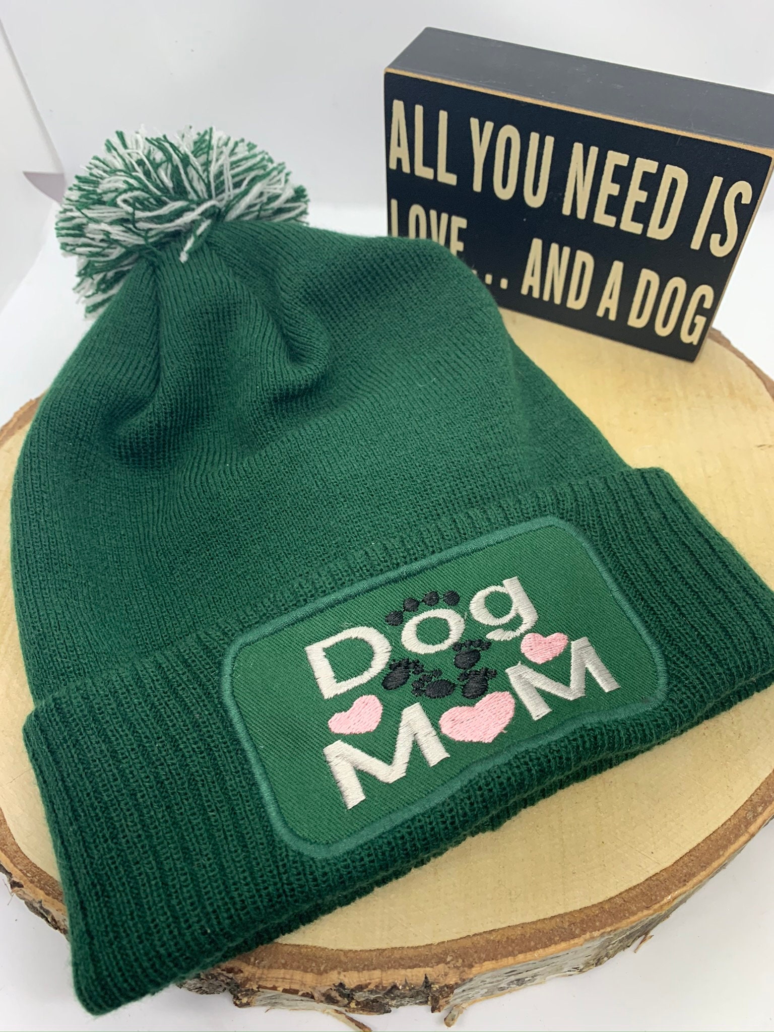 Dog Mom Beanie Hat Dog Lover Bobble Hat Dog Walking Hat Dog Etsy