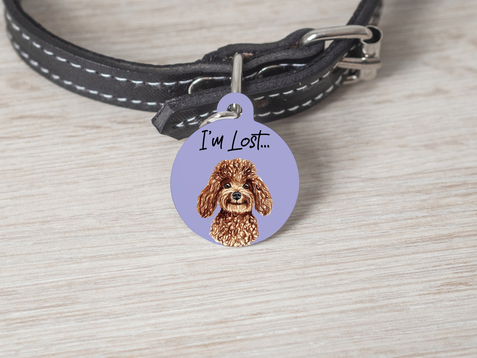 Poodle Dog Tag Choice of Colours Dog Name Tag Personalised Etsy UK