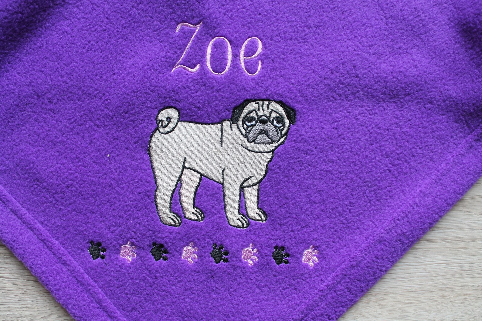 Personalised Dog Blanket Pug Blanket Puppy Blanket Dog Etsy